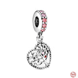 925 Silver Heart Pendant DIY Bead for Bracelet