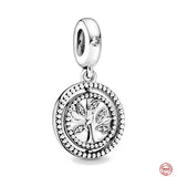 925 Silver Heart Pendant DIY Bead for Bracelet