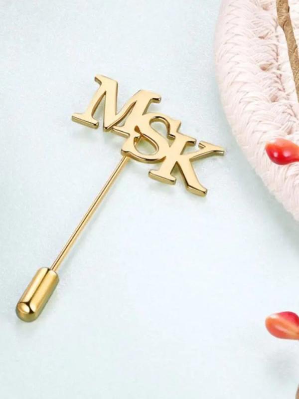 Custom Initials Brooch Stainless Steel Leader to Husband