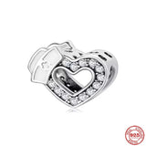 925 Silver Sister Tortoise Snake Dress Dog Charm Bead Bracelet DIY
