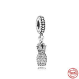 925 Silver Sister Tortoise Snake Dress Dog Charm Bead Bracelet DIY