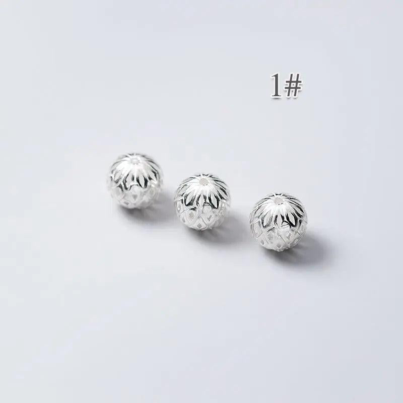 925 Sterling Silver Round Ball Beads 9mm Spacer DIY Jewelry Findings