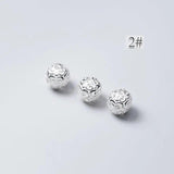 925 Sterling Silver Round Ball Beads 9mm Spacer DIY Jewelry Findings