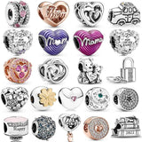 925 Silver Radiating Love Mama Heart Mother Bead