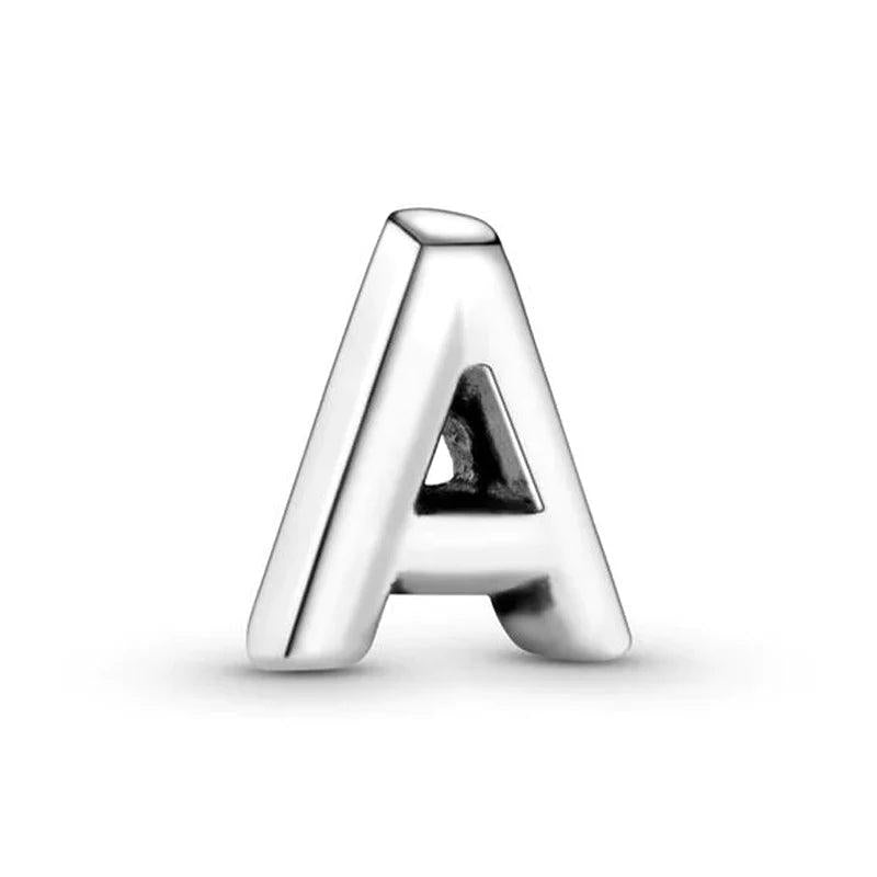 Alphabet Letter A-Z Petite Locket Floating Charms 925 Sterling Silver Beads DIY