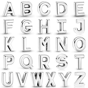 Alphabet Letter A-Z Petite Locket Floating Charms 925 Sterling Silver Beads DIY