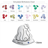 Personalized Hair Shaped Name Engraved Brooch Birthstone for Women