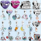925 Silver Lightbulb Glow Double Dangle Charm Bracelet Jewelry