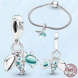 925 Silver Lightbulb Glow Double Dangle Charm Bracelet Jewelry