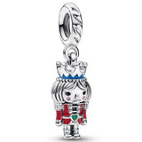Angel Wings Daughter Heart Charm Snowglobe Bell Pendant Bead 925 Sterling Silver