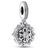Angel Wings Daughter Heart Charm Snowglobe Bell Pendant Bead 925 Sterling Silver