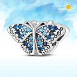 925 Silver Sea Whale CZ Charm Beads Fit Bracelet DIY