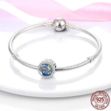 925 Silver Sea Whale CZ Charm Beads Fit Bracelet DIY