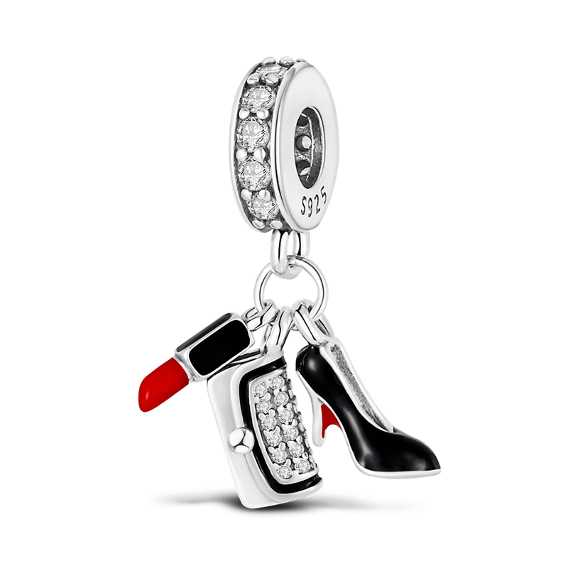 Red Series Charm Beads 925 Sterling Silver Fit Women Bracelet Pendant