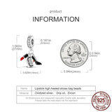 Red Series Charm Beads 925 Sterling Silver Fit Women Bracelet Pendant
