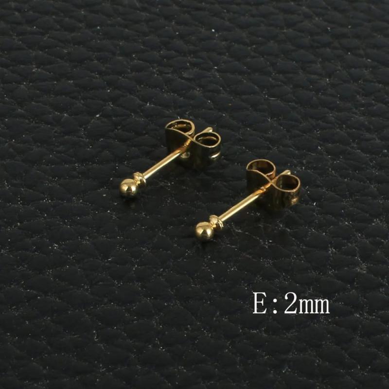 Stainless Steel Round Ball Stud Earrings For Women & Girls