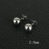 Stainless Steel Round Ball Stud Earrings For Women & Girls