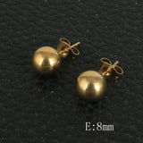 Stainless Steel Round Ball Stud Earrings For Women & Girls