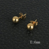 Stainless Steel Round Ball Stud Earrings For Women & Girls