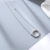 925 Sterling Silver Round Necklaces & Pendants For Women
