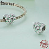 925 Silver 4-Leaf Clover Pendant Heart Charm for Bracelet DIY