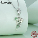 925 Silver 4-Leaf Clover Pendant Heart Charm for Bracelet DIY