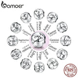 925 Silver Zodiac Constellations Beads Charms for Bracelet Necklace DIY