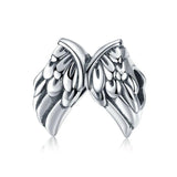 925 Silver Angel God Charm Wings Beads Heart Cupid Pendant