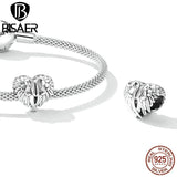925 Silver Angel God Charm Wings Beads Heart Cupid Pendant