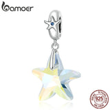 925 Silver Starfish Pendant Charm Bracelet DIY Gift