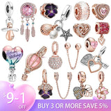 Rose Beads Charms Silver 925 for Bracelet DIY Jewelry
