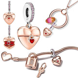 Rose Beads Charms Silver 925 for Bracelet DIY Jewelry