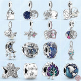 Silver Stars & Moon Galaxy Charm Beads for Bracelet Necklace