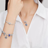 Silver Stars & Moon Galaxy Charm Beads for Bracelet Necklace