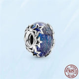 Silver Stars & Moon Galaxy Charm Beads for Bracelet Necklace