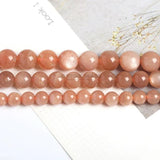 7A Natural Sunstone Beads Round 4-12mm for DIY Jewelry Making