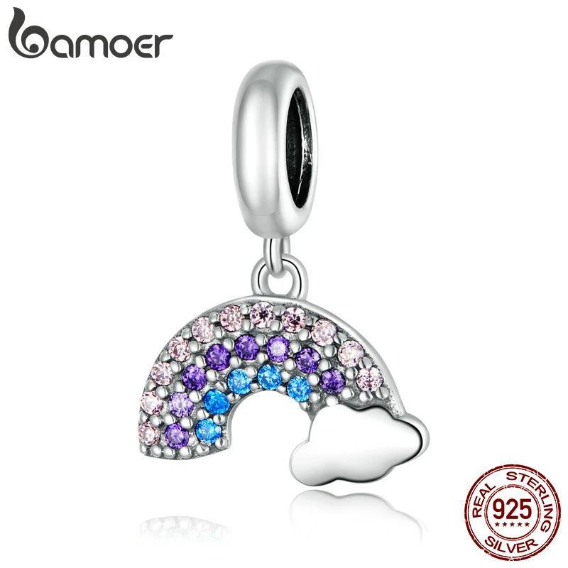 925 Silver Rainbow Pendant Charm for Women Bracelet DIY