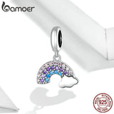 925 Silver Rainbow Pendant Charm for Women Bracelet DIY