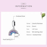 925 Silver Rainbow Pendant Charm for Women Bracelet DIY