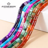 Colorful Dyed Peacock Agate Tube Shape Beads for Jewelry Making