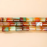 Colorful Dyed Peacock Agate Tube Shape Beads for Jewelry Making