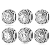 Silver 925 12 Constellation Zodiac Metal Beads for Jewelry Making