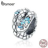 925 Silver Snake Charm for 3mm Bracelet Retro Metal Bead