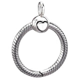 Rose & Silver O Pendant Charm 925 Sterling Silver DIY Jewelry