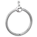 Rose & Silver O Pendant Charm 925 Sterling Silver DIY Jewelry