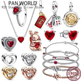 925 Silver Red Bag Pendant Rabbit for Charm Bracelet