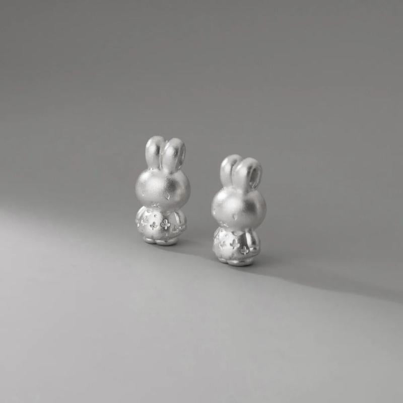 999 Pure Silver Rabbit Separation Loose Beads Bracelets DIY Jewelry Accessories