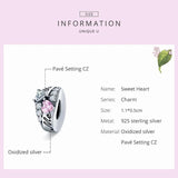 Sterling Silver Sweet Heart Charm for Women DIY Bracelet
