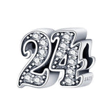 925 Silver CZ 13 Number Charm Fits Bracelets DIY Jewelry