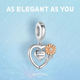 925 Sterling Silver Spacer Crystal Bead Rose Charms for Bracelet